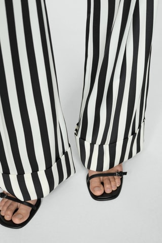 Pantalon droit à rayures - Noir