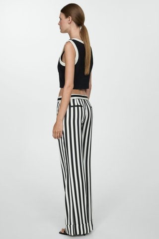 Pantalon droit à rayures - Noir