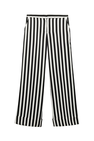 Pantalon droit à rayures - Noir