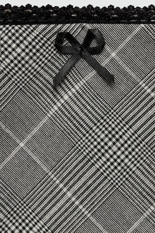 Jupe carreaux nœud décoratif - Gris