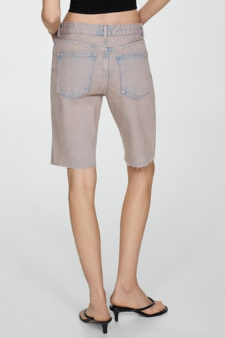 Bermuda en jean effet délavé - Rose clair