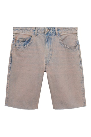 Bermuda en jean effet délavé - Rose clair