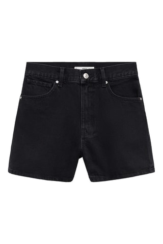 Short jean taille haute - Noir