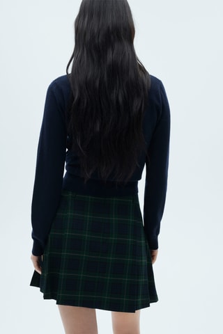 Jupe plissée rayures tennis - Bleu nuit