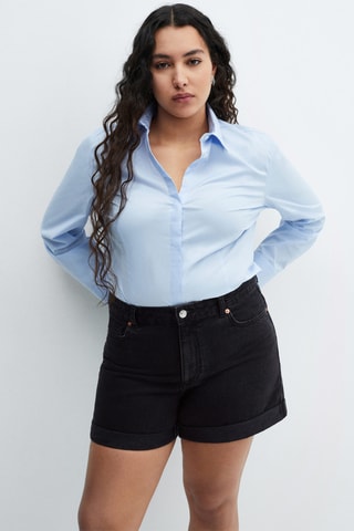 Short jean mom-fit - Noir