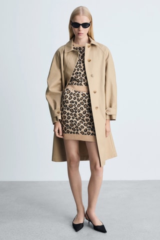 Jupe maille léopard - Beige