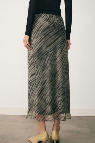 Jupe organza imprimée - Vert