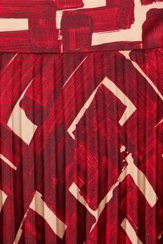 Jupe plissée imprimée - Rouge