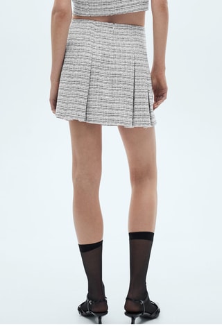 Minijupe tweed boutons - Bleu clair