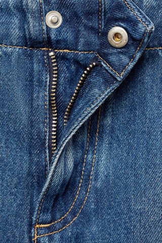 Jupe denim coutures contrastantes - Bleu