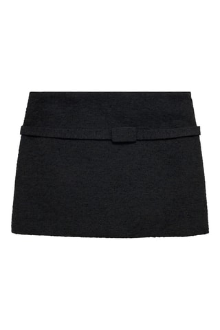 Mini-jupe en tweed avec ceinture - Noir