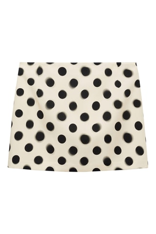 Minijupe satinée pois - Beige