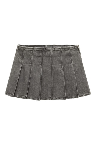 Minijupe en jean plissée - Gris