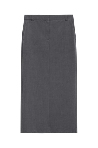 Jupe crayon longue fendue - Gris