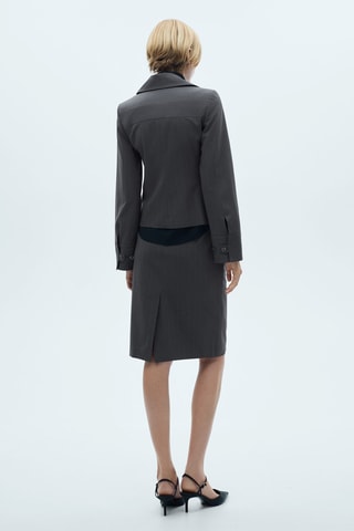 Jupe crayon rayures tennis - Gris