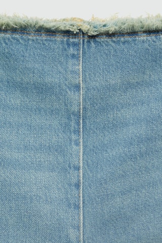 Jupe en jean bords effilochés - Bleu