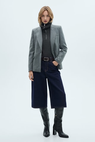 Bermuda en jean rinse wash - Bleu