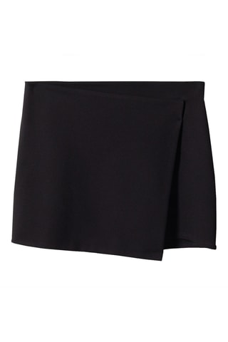 Minijupe portefeuille maille - Noir