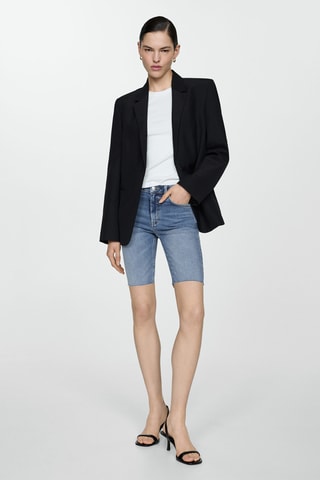 Bermuda en jean slim fit - Bleu