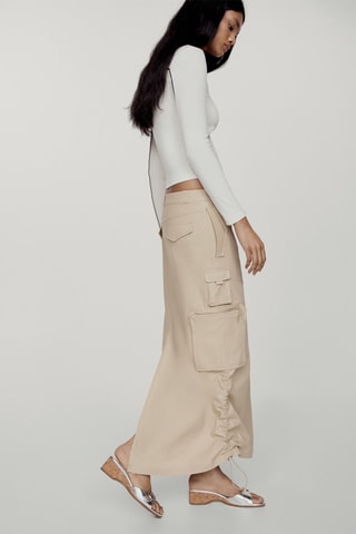 Jupe parachute poches cargo - Beige