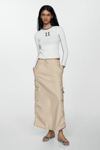 Jupe parachute poches cargo - Beige