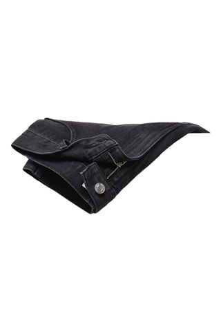 Short jean taille haute - Noir
