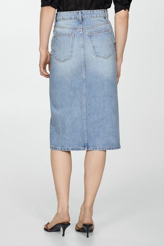 Jupe midi en jean - Bleu
