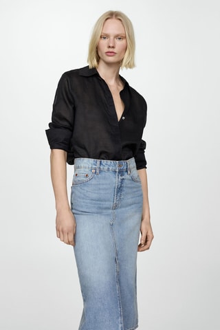 Jupe midi en jean - Bleu