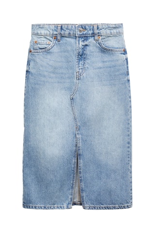 Jupe midi en jean - Bleu