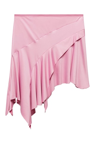 Jupe asymétrique volants - Rose