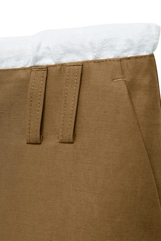 Minijupe taille contrastante - Beige