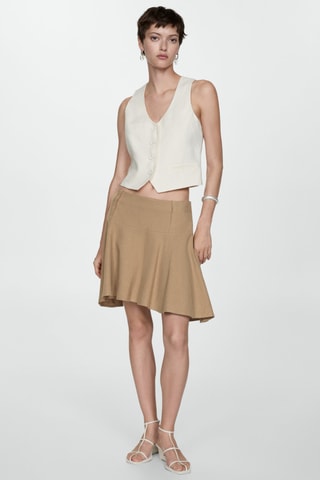 Jupe asymétrique coton - Beige