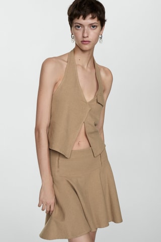 Jupe asymétrique coton - Beige