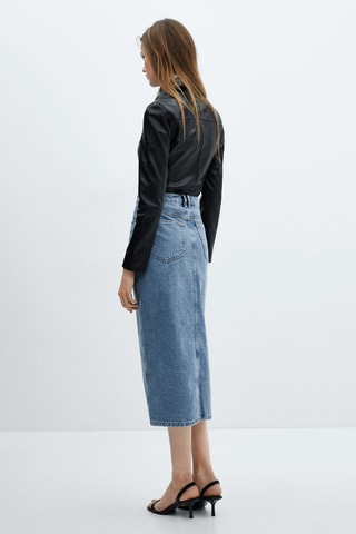 Jupe midi en jean - Bleu
