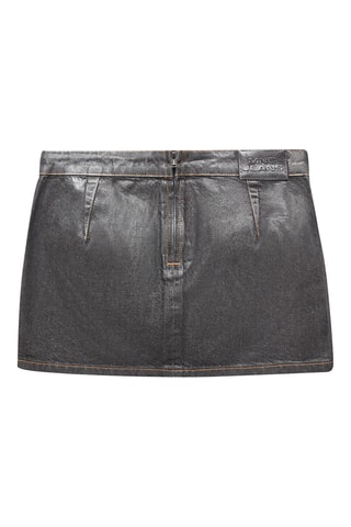Minijupe foil taille basse - Anthracite