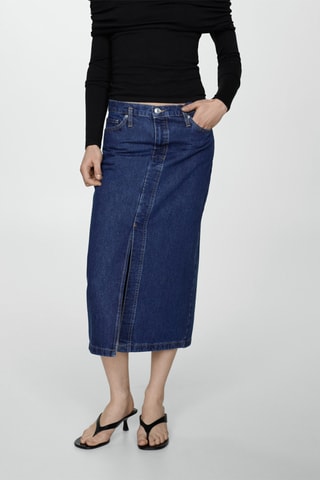 Jupe midi en jean - Bleu