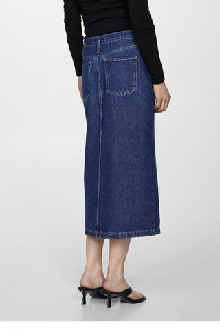Jupe midi en jean - Bleu