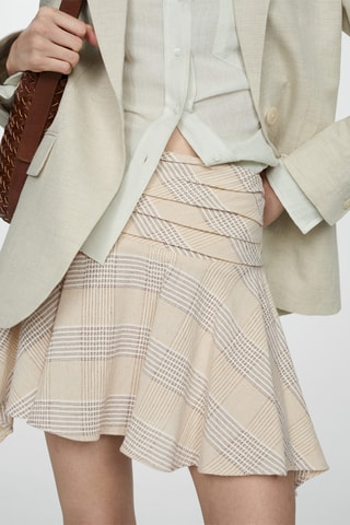 Minijupe imprimée asymétrique - Beige