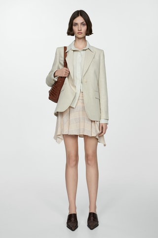 Minijupe imprimée asymétrique - Beige