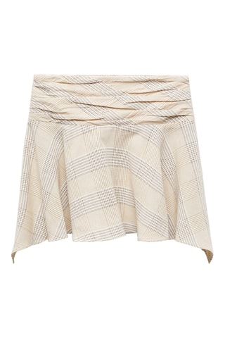 Minijupe imprimée asymétrique - Beige