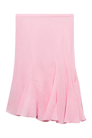 Jupe asymétrique volants - Rose