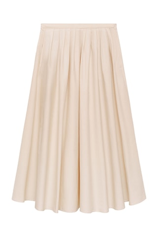 Jupe midi plissée - Beige