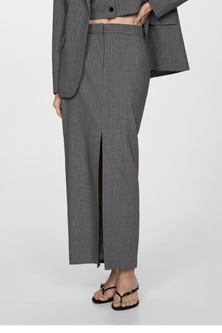 Jupe tailleur rayures tennis - Gris