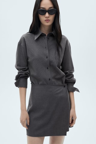Robe chemise rayures tennis - Gris