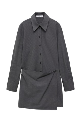 Robe chemise rayures tennis - Gris
