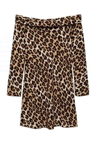 Robe imprimé léopard - Marron et noir