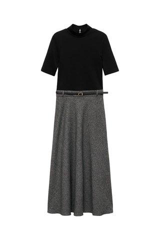 Robe combinée col montant - Noir