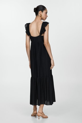 Robe texturée volants - Noir
