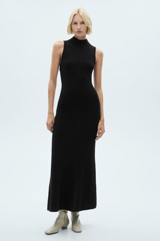 Robe maille dos nu - Noir