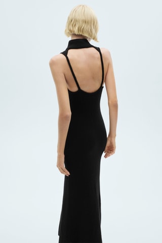 Robe maille dos nu - Noir